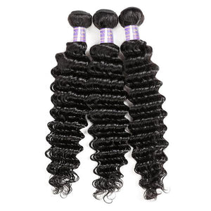 Brazilian Deep Wave 3 Bundles Virgin Human Hair Extensions