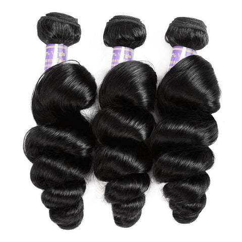 Brazilian Loose Wave Virgin Human Hair Weave 3 Bundles