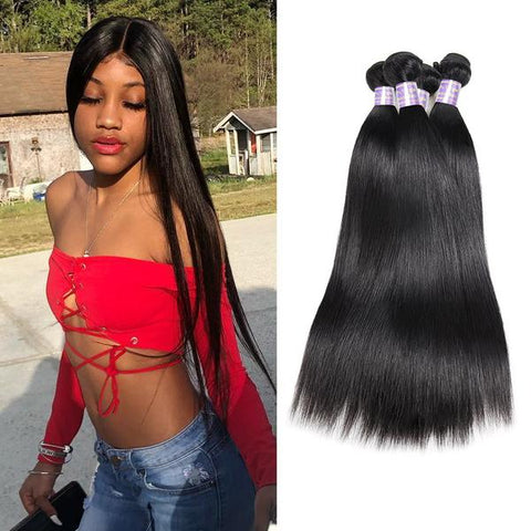 Brazilian Straight 4 Bundles Virgin Human Hair