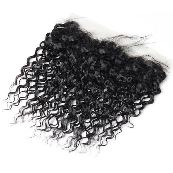 Brazilian Water Wave 3 Bundles with 13x4 Lace Frontal Virgin Human Hair