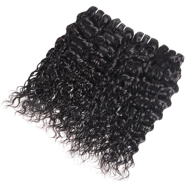 Brazilian Water Wave 3 Bundles with 13x4 Lace Frontal Virgin Human Hair